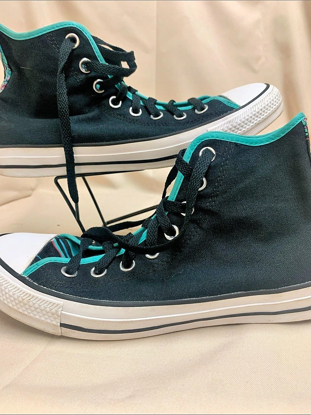Converse Chuck Taylor All Star High Top Sneakers Black & Green US Men’s 7/ Women